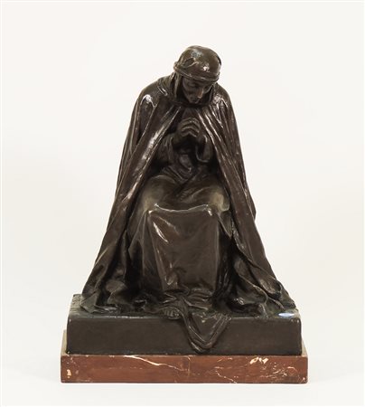 AUGUSTO RIVALTA (1837-1925) Figura in preghiera - Praying figure scultura in...