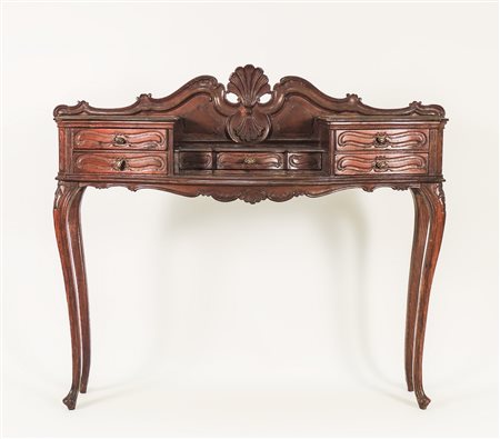 CONSOLE IN LEGNO DI QUERCIA INTAGLIATO - CARVED OAK CONSOLE gambe mosse,...