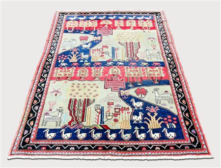 TAPPETO PERSIANO HAMADAN - OLD PERSIAN HAMADAN RUG vecchia manifattura, fondo...
