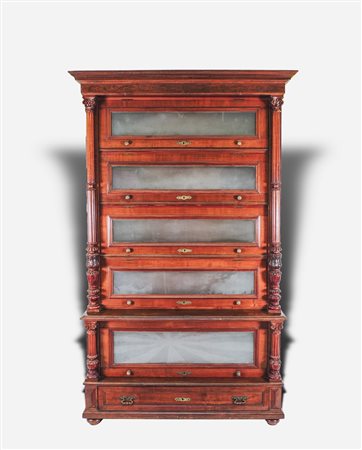 GRANDE SCHEDARIO IN MOGANO - LARGE MAHOGANY CABINET seconda metà del XIX...