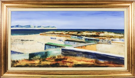 SALVATORE MAGAZZINI Paesaggio marino - Seascape olio su tavoletta - oil on...