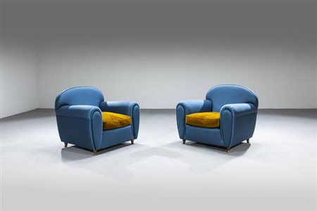 PRODUZIONE ITALIANA<BR>Coppia di poltrone mod. Club