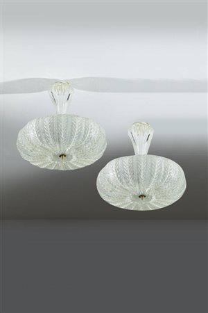 BAROVIER & TOSO<BR>Coppia di lampade a sospensione