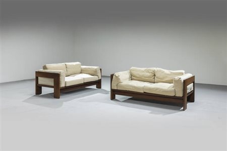 AFRA E TOBIA SCARPA<BR>Coppia di divani a due posti