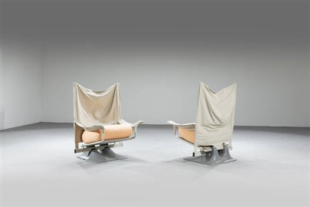 PAOLO DEGANELLO<BR>Coppia di poltrone mod. AEO