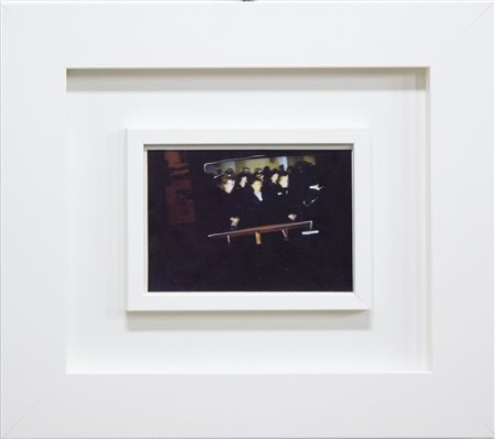 Mario Schifano, Senza titolo, 1990-97, tecnica mista su fotografia, cm 13x18,...