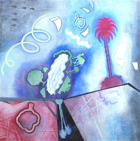 Gino Marotta, Oasi iperbolica, 2008, olio su tela, cm 190x190, opera...