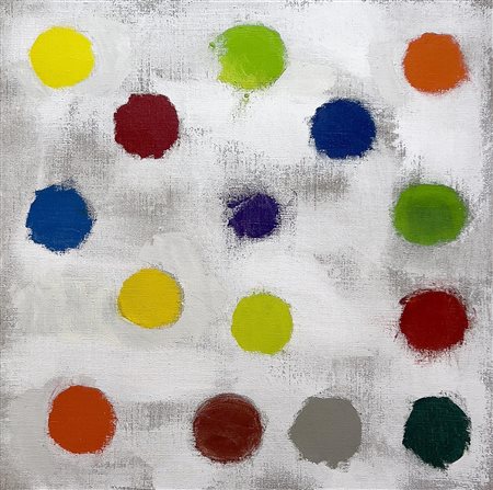 Jerry Zeniuk, Senza titolo, 2023, olio su lino, cm 60x60, autentica a cura...