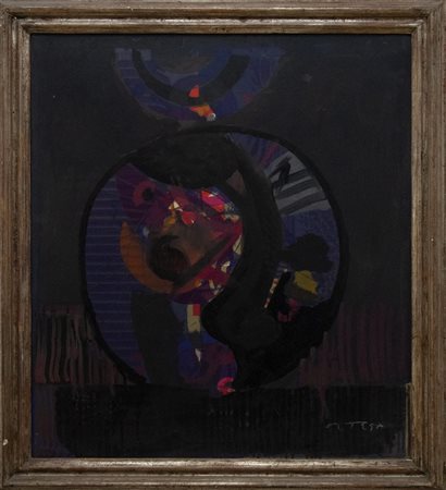 Josè Garcia Ortega, Senza titolo, anni Settanta, olio su tela, cm 63x58,...