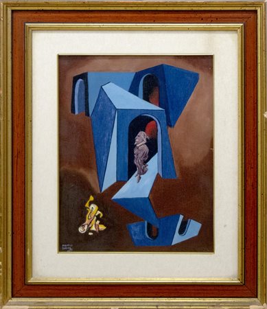 Maurice Henry, L’exclusion, 1959, olio su carta intelata, cm 33x31, Galleria...