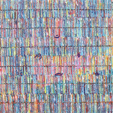 Fabrizio Tedeschi, Contemporary Totem, 2022, tecnica mista su tela, cm 65x65,...