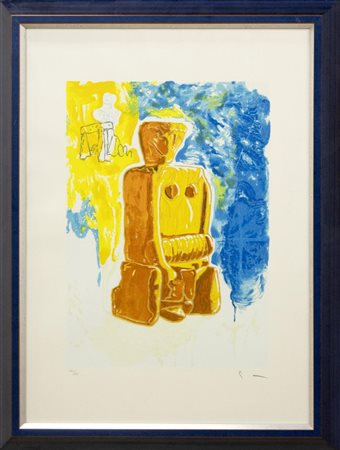 Mario Schifano, Senza titolo, anni Novanta,serigrafia materica, cm70x50,...