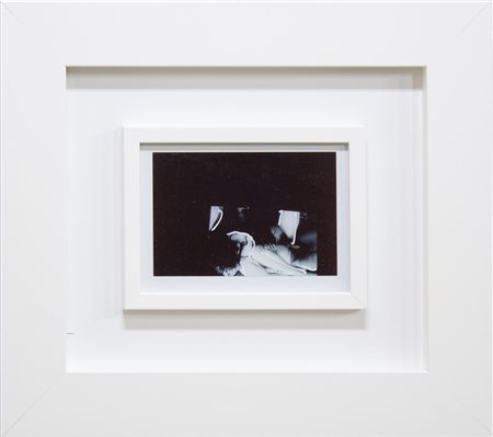 Mario Schifano, Senza titolo, 1990-97, tecnica mista su fotografia, cm 10x15,...