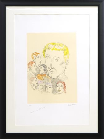 Giorgio De Chirico, Personaggi, 1973, incisione a vernice molle su fondo...