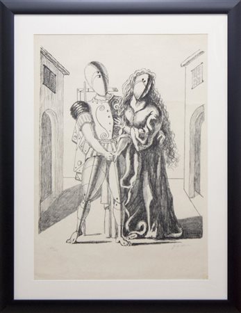 Giorgio De Chirico, Senza titolo, anni Settanta, litografia, cm 70x50, Es....