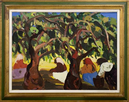 Saverio Terruso, Raccolta, 1973, olio su tela, cm 60x80