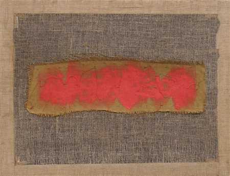 Salvatore Emblema, Senza titolo, 2005, terra colorata su tela di iuta...