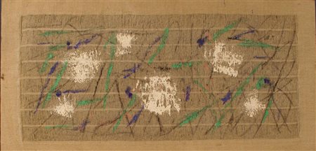 Salvatore Emblema, Senza titolo, 2004, terra colorata su tela di iuta...