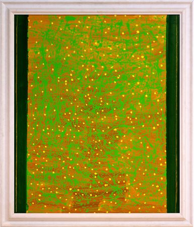 Gastone Biggi, Animo Verde, 2011, industrial paint su tela, cm 120x100, opera...