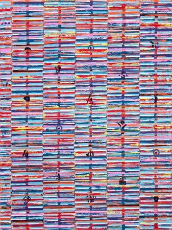 Fabrizio Tedeschi, Totem, 2022, tecnica mista su tela, cm 80x60, autentica a...