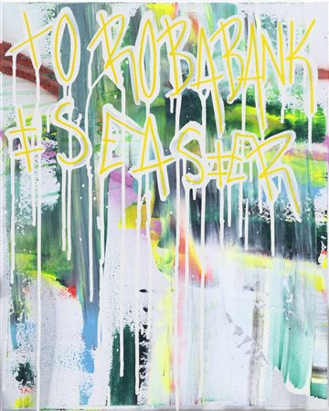 Karl Lagasse, To rob a bank, 2022, olio su tela, cm 40x50, autentica a cura...