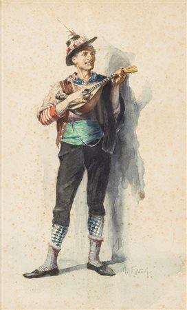 Scuola del secolo XIX - Suonatore di mandolino
