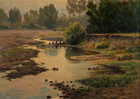 Camillo Merlo (Torino 1856-1931)  - Il fiume, 1918