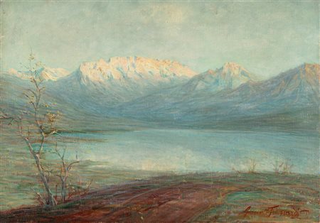 Giacinto Trussardi (Clusone 1881-Varese 1947)  - Resegone dal Lago di Annone, 1920