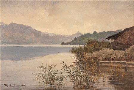 Camillo Merlo (Torino 1856-1931)  - Lago d'Orta (Pella), 1912