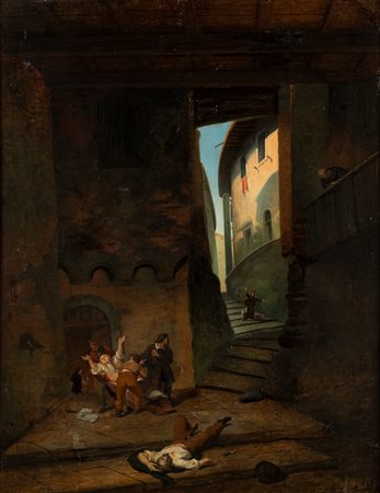 Cesare Coghetti (Bergamo, attivo tra il 1859 e il 1881)  - La vendetta, 1864