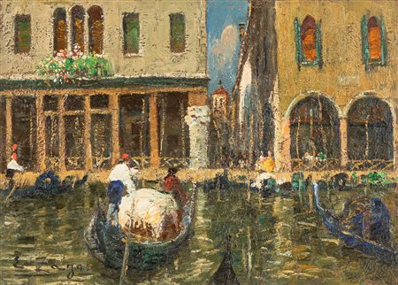 Erma Zago (Bovolone 1880-Milano 1942)  - In gondola