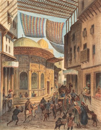 Pittore austriaco, secolo XIX - Scena orientalista, 1869
