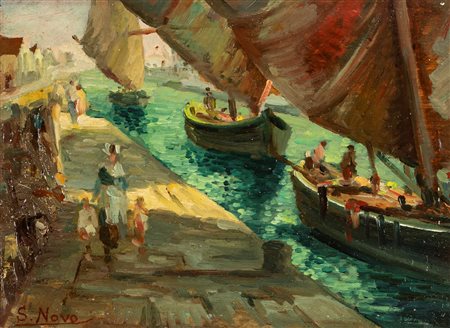 Stefano Novo (Cavarzere 1862-1947)  - Al porto