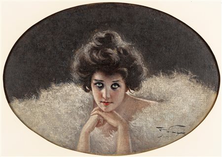 Aleardo Villa (Ravello 1865-Milano 1906)  - La modella