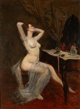 Attribuito a Giacomo Grosso (Cambiano 1860-Torino 1938) - Allo specchio