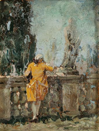 Emma Ciardi (Venezia 1879-1933)  - Gentiluomo al parco