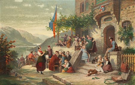 Scuola europea, fine del secolo XIX - inizi del secolo XX - Giorno di festa in Ticino