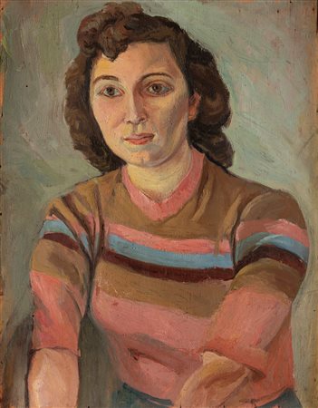 Concetto Maugeri (Catania 1919-Roma 1951)  - Ritratto femminile, 1946