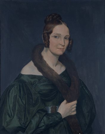 Giuseppe Bertini (Milano 1825-1898)  - Ritratto di gentildonna