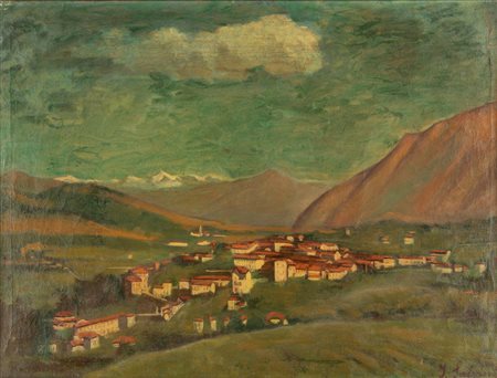 Innocente Salvini (Cocquio-Trevisago 1898-1979)  - Gemonio dall'alto, con vista del Monte Rosa, 1934