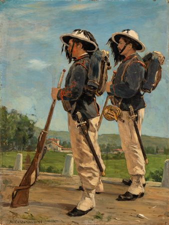 Marco Calderini (Torino 1850-1941)  - Bersaglieri, 1886
