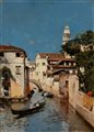 Rubens Santoro (Mongrassano 1859-Napoli 1942)  - Canale a Venezia