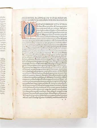 PLATINA. VITA DEI PONTEFICI PRIMA EDIZIONE 1479. Venezia Johannes de Colonia and Johannes Manthen, 11 giugno 1479 