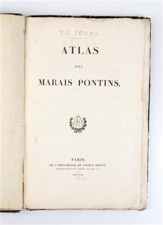 DE PRONY. DESCRIPTION HYDROGRAPHIQUE ET HISTORIQUE DES MARAIS PONTINS. Paris 1818-1823 