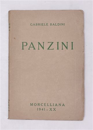 BALDINI, Gabriele. PANZINI. SAGGIO CRITICO. 1941. 