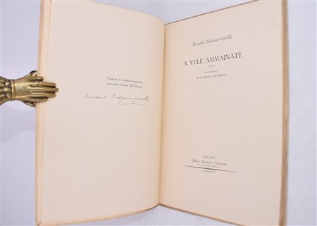 BALSAMO-CRIVELLI, Riccardo. A VELE AMMAINATE. RIME, PREMESSO UN BATTIBECCO CON IPPOLITA. 1935. 
