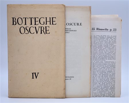 BOTTEGHE OSCURE. QUADERNO IV, RIVISTA SEMESTRALE  DI LETTERATURA INTERNAZIONALE CONTEMPORANEA. 1949. 