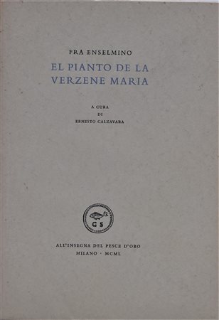 FRA ANSELMINO EL PIANTO DE LA VERZENE MARIA. 1950. 