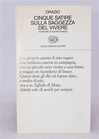 ORAZIO. CINQUE SATIRE SULLA SAGGEZZA DEL VIVERE. 1997. 