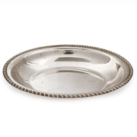Cioccolattiera ovale in argento con bordo cordonato Interno verlmeil